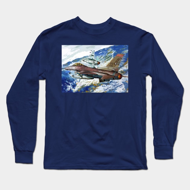 F-16C Fighting Falcon Long Sleeve T-Shirt by Aircraft.Lover